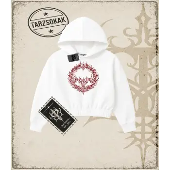 FIRE Kadın Crop Kapşonlu Sweatshirt