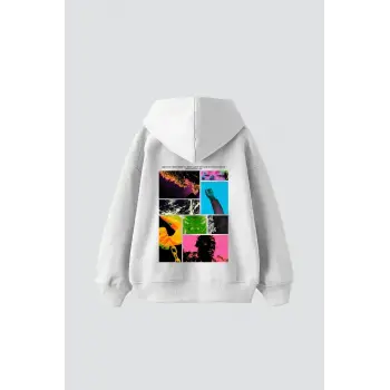 Fırst Space Baskılı Oversize Unisex Beyaz