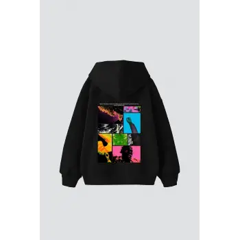 Fırst Space Baskılı Oversize Unisex Siyah