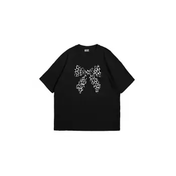 Fiyonk Leopar V2 Baskılı Oversize Unisex Siyah