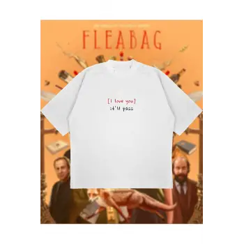 Fleabag Baskılı Oversize Unisex Pamuklu Nefes Alan Kalın Kumaşlı