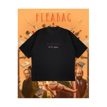 Fleabag Baskılı Oversize Unisex Pamuklu Nefes Alan Kalın Kumaşlı