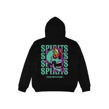 For The Future Siyah Oversize Unisex Kapüşonlu Sweatshirt Hoodie