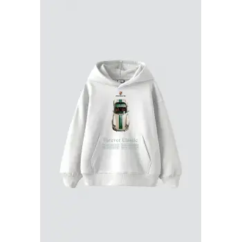 Forever Classic Baskılı Oversize Unisex Beyaz