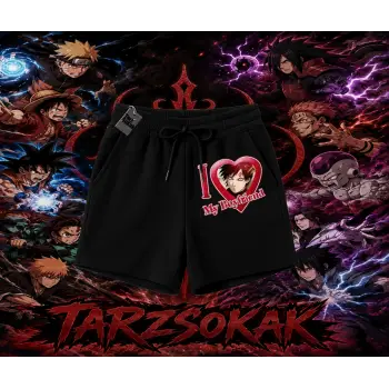 Gaara Naruto Anime Karakteri Unisex Şort Beyaz