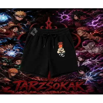Gaara Naruto Anime Karakteri Unisex Şort Beyaz