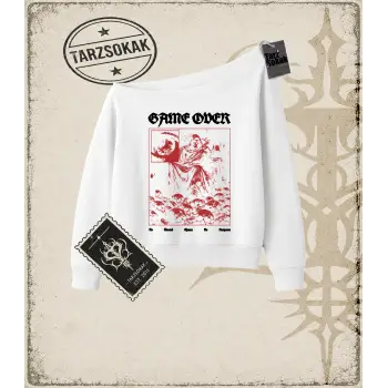 GAMEOVER Kadın Kayık Yaka Sweatshirt