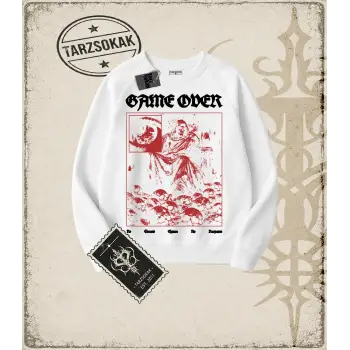 GAMEOVER Oversize Unisex Bisiklet Yaka Sweatshirt
