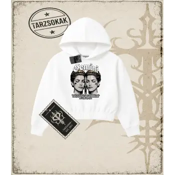 GEMINI Kadın Crop Kapşonlu Sweatshirt