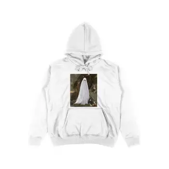 Ghost Beyaz Oversize Unisex Kapüşonlu Sweatshirt Hoodie