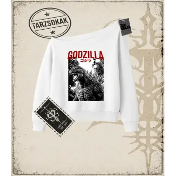 GODZILLA Kadın Kayık Yaka Sweatshirt
