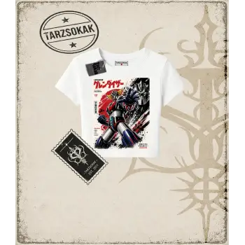 Goldorak Anime Baskılı Kadın Baby Tee