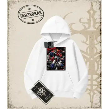 Goldorak Anime Baskılı Oversize Unisex Kapşonlu Sweatshirt