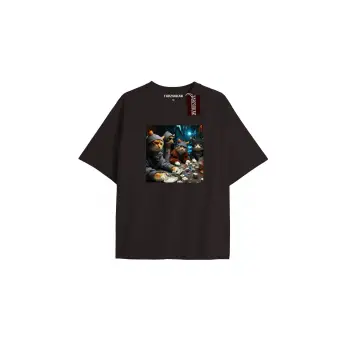 GoodLuck Baskılı Oversize Kalıp Unisex T-shirt