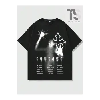 Goth Erkek Slogan Baskılı Kısa Kollu Tişört