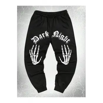 Goth Guys Skeleton Hand Print Eşofman Altı