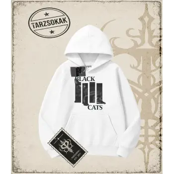 Gotik & Grunge STREETWEAR BLACK CATS Kapşonlu Sweatshirt