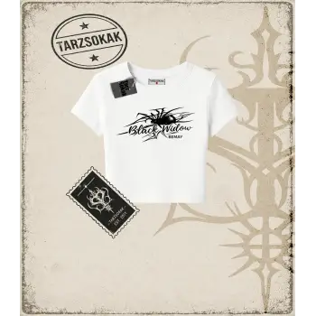 Gotik & Grunge STREETWEAR Black Widow Omuzu Açık Spider Baby Tee