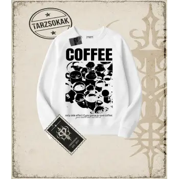 Gotik & Grunge STREETWEAR COFFE DREAM Bisiklet Yaka Sweatshirt
