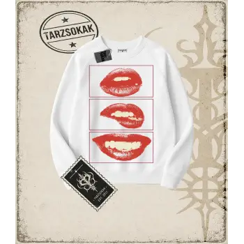 Gotik & Grunge STREETWEAR CRIMSIN TEMPTATION 1 Bisiklet Yaka Sweatshirt