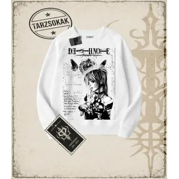 Gotik & Grunge STREETWEAR DEAT NOTE Bisiklet Yaka Sweatshirt