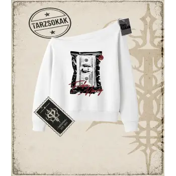 Gotik & Grunge STREETWEAR FAKE FLEX Kayık Yaka Sweatshirt