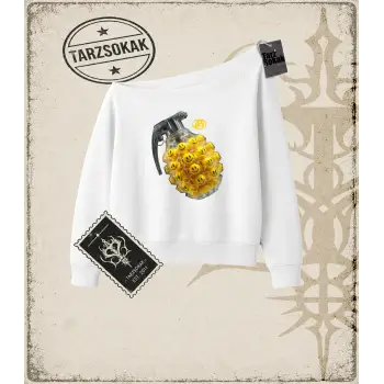Gotik & Grunge STREETWEAR GRENADE Kayık Yaka Sweatshirt