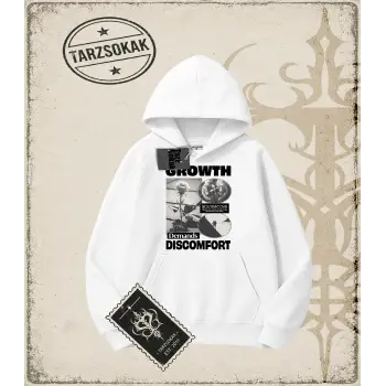 Gotik & Grunge STREETWEAR GROWTH DEMANDS DISCOMFORT Kapşonlu Sweatshirt