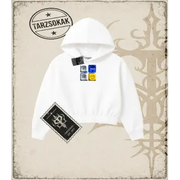 Gotik & Grunge STREETWEAR KEYCAP 1 Crop Kapşonlu Sweatshirt