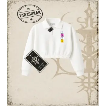 Gotik & Grunge STREETWEAR KEYCAP 6 Yarım Fermuarlı Crop  Sweatshirt