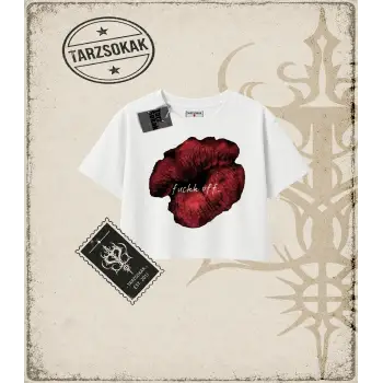 Gotik & Grunge STREETWEAR LIPS OFF Crop Tişört