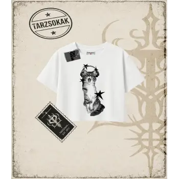 Gotik & Grunge STREETWEAR Meow Crop Tişört