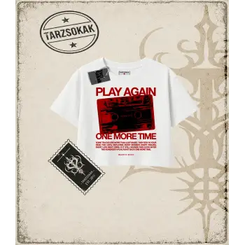 Gotik & Grunge STREETWEAR PLAY AGAIN Crop Tişört
