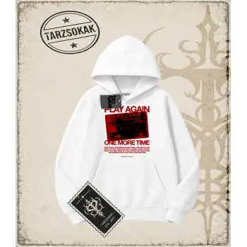 Gotik & Grunge STREETWEAR PLAY AGAIN Kapşonlu Sweatshirt