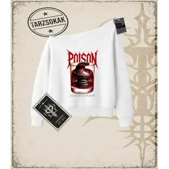 Gotik & Grunge STREETWEAR POISON Kayık Yaka Sweatshirt