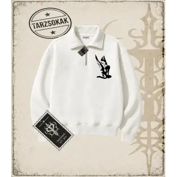 Gotik & Grunge STREETWEAR RETRO (4) Yarım Fermuarlı Sweatshirt