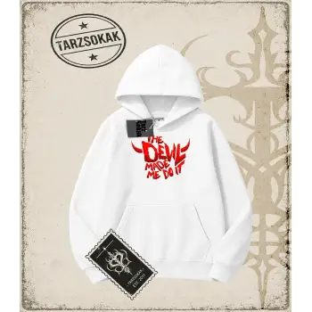 Gotik & Grunge STREETWEAR THE DEVIL MADE ME DO IT Kapşonlu Sweatshirt