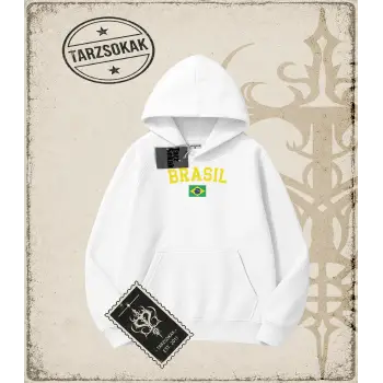 Gotik & Grunge STREETWEAR Vintage Brasil Kapşonlu Sweatshirt