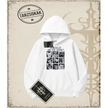 Gotik & Grunge STREETWEAR WHICHCAT ARE YOU TODAY Kapşonlu Sweatshirt