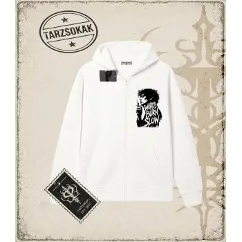 Gotik & Grunge STREETWEAR WORD BRON SLOW Hırka & Çeket Fermuarlı Sweatshirt