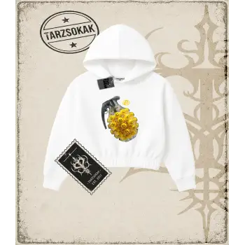 GRENADE Kadın Crop Kapşonlu Sweatshirt