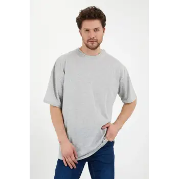Gri Unisex Bol Kesim Oversize Tshirt