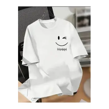 Gülen Emoji Baskılı Basic
