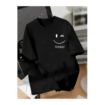 Gülen Emoji Baskılı Basic