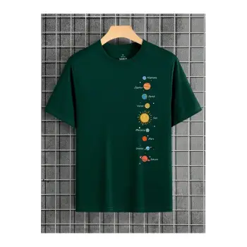 Güneş Sistemi Baskılı Oversize Unisex T-Shirt