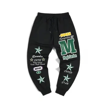 Guys Star & Slogan Graphic Drawstring Waist Eşofman Altı