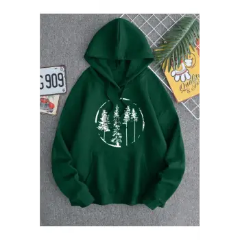 Haki Forest Oversize Kapüşonlu Sweatshirt Haki