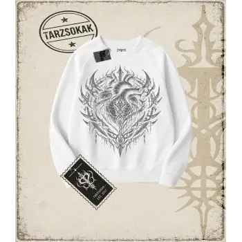 HEART Oversize Unisex Bisiklet Yaka Sweatshirt