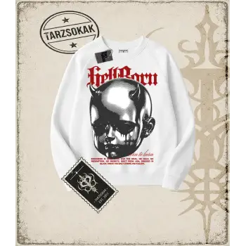 HELLBORN Oversize Unisex Bisiklet Yaka Sweatshirt