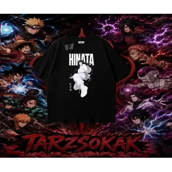 Hinata Hyuga Naruto Anime Karakteri Oversize Unisex Tişört Beyaz
